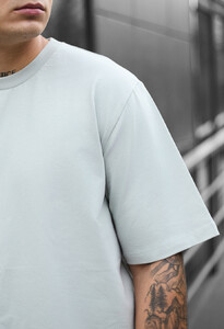 Фото - Базова оверсайз футболка Staff light gray oversize - Men box