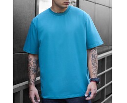 Фото - Яскрава чоловіча футболка Staff blue turquoise oversize - Men box
