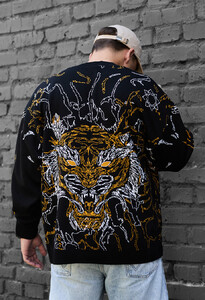 Фото - Вязаный свитер с животным принтом Staff c4 oversize - Men box