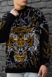 Фото - Вязаный свитер с животным принтом Staff c4 oversize - Men box