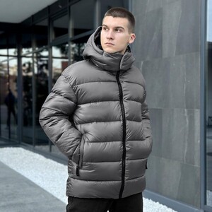 Фото - Чоловіча темно-сіра куртка на зиму Pobedov Snowfall - Men box