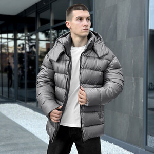 Фото - Чоловіча темно-сіра куртка на зиму Pobedov Snowfall - Men box