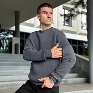 Фото - Темно-серый свитшот на флисе Pobedov Apex - Men box