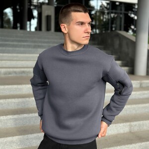 Фото - Темно-серый свитшот на флисе Pobedov Apex - Men box