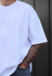 Фото - Біла оверсайз футболка Staff white basic oversize - Men box