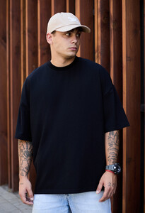 Фото - Молодіжна чорна футболка Staff mask oversize - Men box