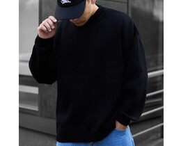 Фото - Черный вязаный свитер Staff all black oversize - Men box