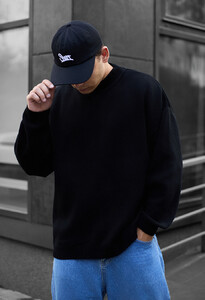 Фото - Чорний в'язаний светр Staff all black oversize - Men box