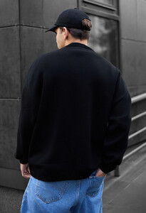 Фото - Чорний в'язаний светр Staff all black oversize - Men box