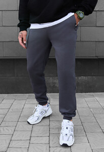 Фото - Темно-серые штаны на флисе Staff dax dark gray fleece - Men box