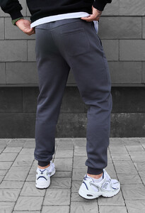 Фото - Темно-серые штаны на флисе Staff dax dark gray fleece - Men box