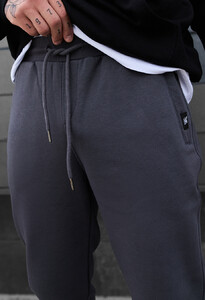 Фото - Темно-серые штаны на флисе Staff dax dark gray fleece - Men box