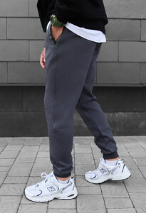 Фото - Темно-серые штаны на флисе Staff dax dark gray fleece - Men box