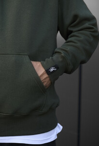 Фото - Утеплене оверсайз худі Staff khaki basic oversize fleece - Men box