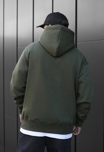 Фото - Утеплене оверсайз худі Staff khaki basic oversize fleece - Men box