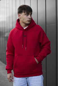 Фото - Червоне унісекс худі Staff red logo oversize fleece - Men box