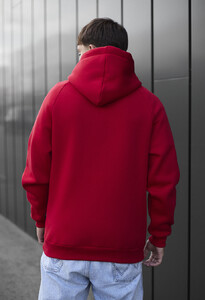 Фото - Червоне унісекс худі Staff red logo oversize fleece - Men box