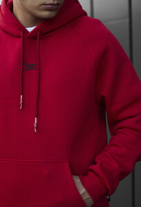 Фото - Червоне унісекс худі Staff red logo oversize fleece - Men box