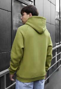 Фото - Тепле салатове худі Staff light green logo oversize fleece - Men box