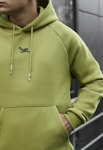 Фото - Тепле салатове худі Staff light green logo oversize fleece - Men box