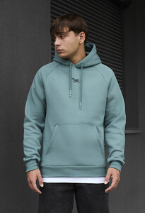 Фото - Бирюзовое оверсайз худи Staff turquoise logo oversize fleece - Men box