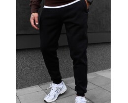 Фото - Однотонные черные спортивки Staff bex black fleece - Men box
