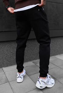 Фото - Однотонные черные спортивки Staff bex black fleece - Men box
