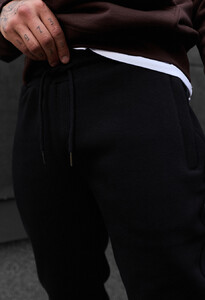 Фото - Однотонные черные спортивки Staff bex black fleece - Men box