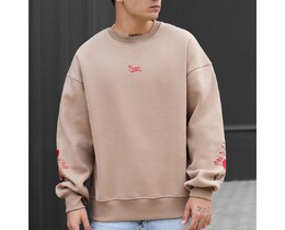 Фото - Бежевый свитшот с принтом Staff logo & sun oversize fleece - Men box