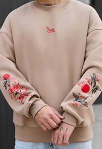 Фото - Бежевий світшот із принтом Staff logo & sun oversize fleece - Men box