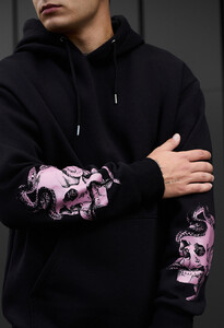 Фото - Чорне унісекс худі Staff skull & snake oversize fleece - Men box