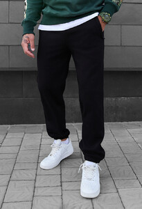 Фото - Черные штаны на флисе Staff pa black fleece - Men box