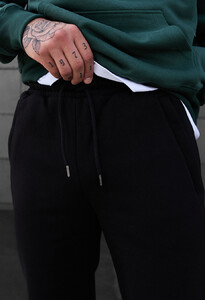 Фото - Черные штаны на флисе Staff pa black fleece - Men box