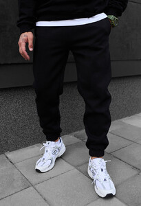 Фото - Зимние спортивные штаны Staff lu black logo fleece - Men box