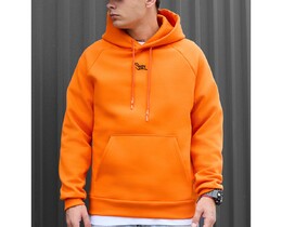 Фото - Яркое оранжевое худи Staff orange logo oversize fleece - Men box