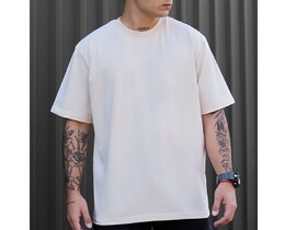 Фото - Футболка молочного кольору Staff milk oversize - Men box