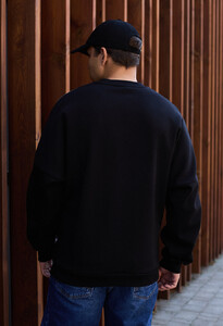 Фото - Чорний теплий світшот Staff ed black logo oversize fleece - Men box