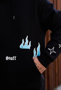 Фото - Черное оверсайз худи Staff fire oversize fleece - Men box