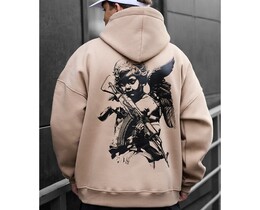 Фото - Светло-коричневое худи Staff danger art oversize fleece - Men box