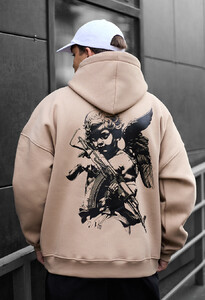 Фото - Светло-коричневое худи Staff danger art oversize fleece - Men box