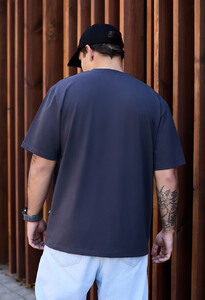 Фото - Темно-сіра футболка Staff dark gray oversize - Men box