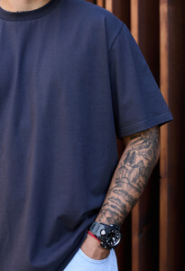 Фото - Темно-сіра футболка Staff dark gray oversize - Men box