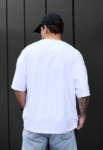 Фото - Базова біла футболка Staff white logo oversize - Men box