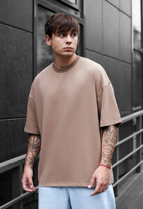 Фото - Однотонна коричнева футболка Staff brown basic oversize - Men box