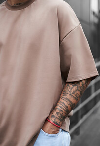 Фото - Однотонна коричнева футболка Staff brown basic oversize - Men box
