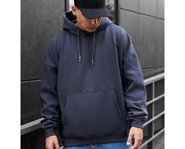 Фото - Теплое темно-серое худи Staff dark gray oversize fleece - Men box