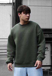 Фото - Базовый мужской свитшот Staff khaki oversize fleece - Men box