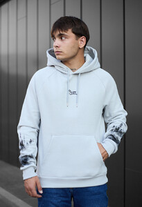 Фото - Светло-серое теплое худи Staff logo & forest oversize fleece - Men box