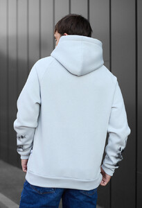 Фото - Светло-серое теплое худи Staff logo & forest oversize fleece - Men box