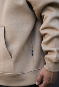 Фото - Повседневное теплое худи Staff beige oversize fleece - Men box